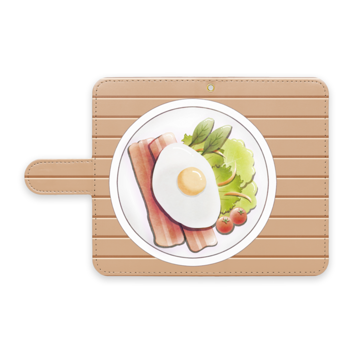 手帳型Androidケース　ストラップ穴あり　ベージュ　S（小）