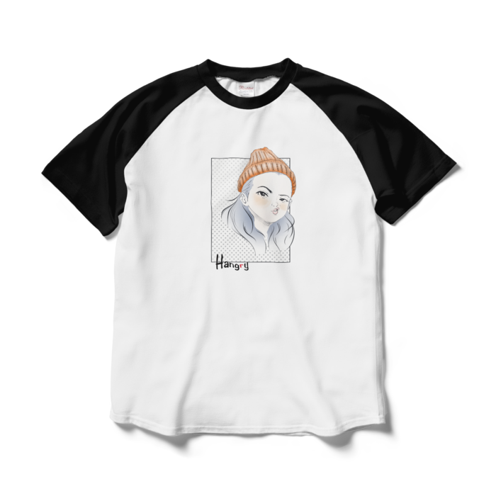 ラグランTシャツ - L - ホワイト×ブラック