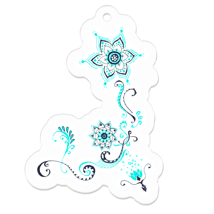 花も茂り白青- 50 x 50 (mm)(1)