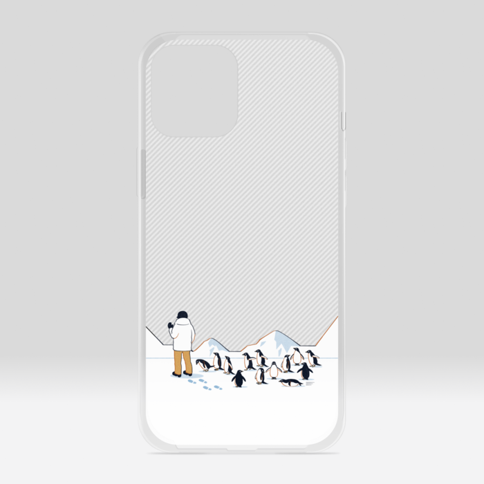 クリアiPhoneケース　灰色　iPhone 12ProMax