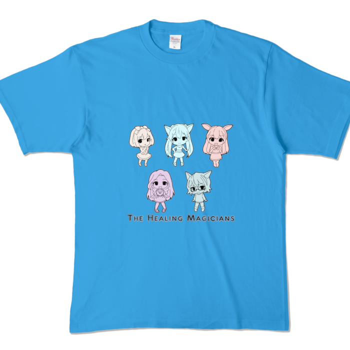 カラーTシャツ - XL - ターコイズ／モノトーン柄