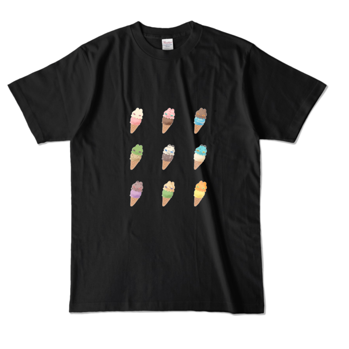 Tシャツ(ice cream/Black) - L