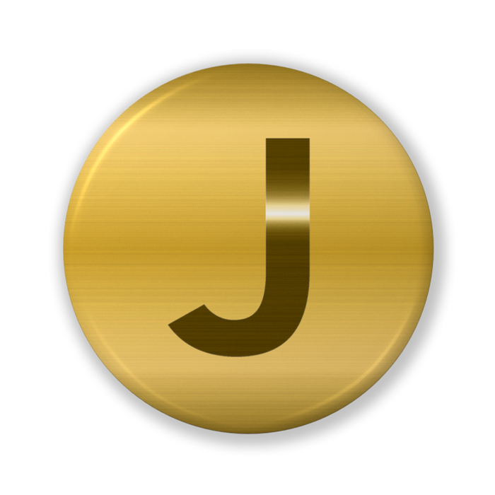 【J(ジェイ)】〈ゴールドグラフィック〉缶バッジ- 32mm