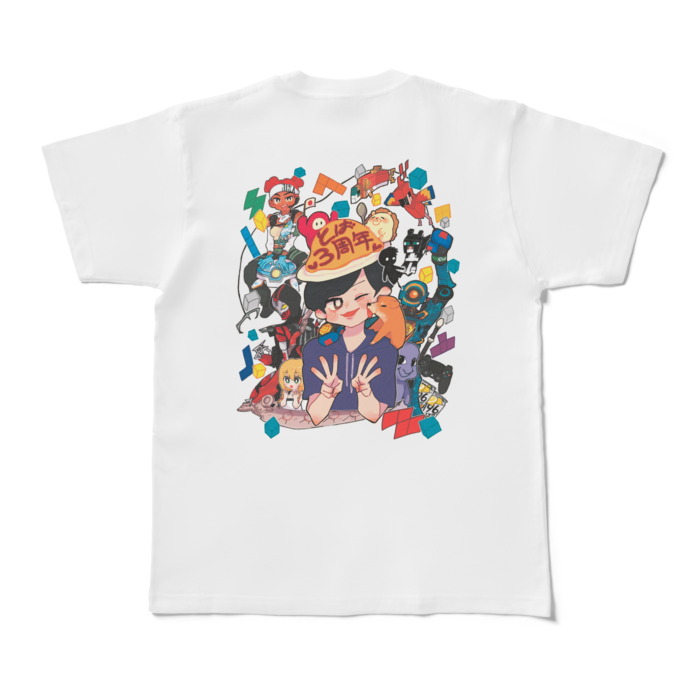 Tシャツ - M - 白(裏プリント)