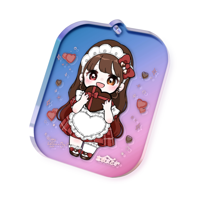 オーロラアクリルキーホルダー - 50 × 50mm