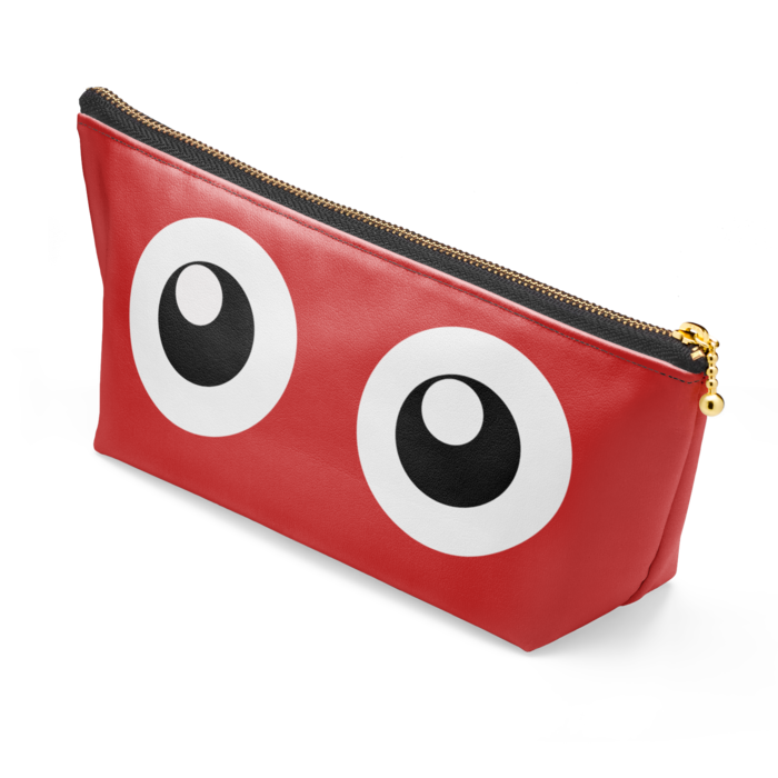 めだまポーチ（赤） - 長さ21.5cm / 高さ10cm - ブラック