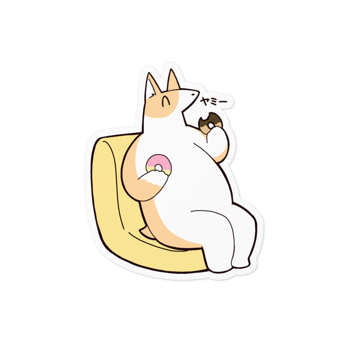 ヤミー犬ステッカー - 100 x 100 (mm)(1)
