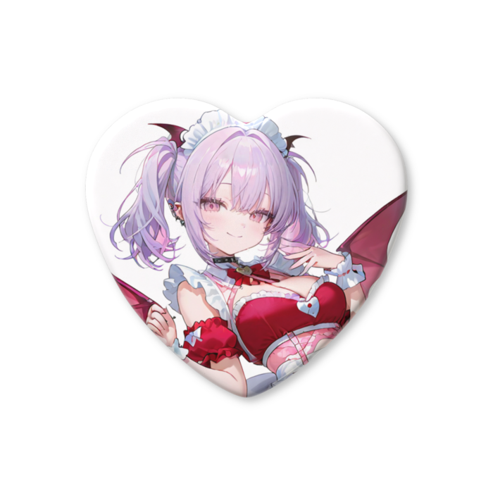 ハート缶バッジ - 57 × 52.5mm