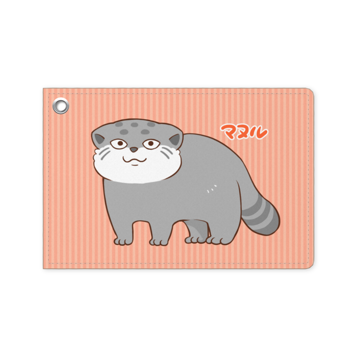 マヌルネコのパスケース・ピンク - 70 x 105 (mm)