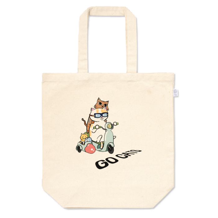 GO CATSトートバッグ - M - プリント面積中(1)