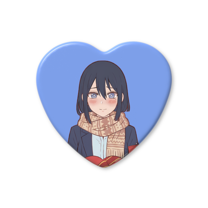 ハート缶バッジ - 57 × 52.5mm