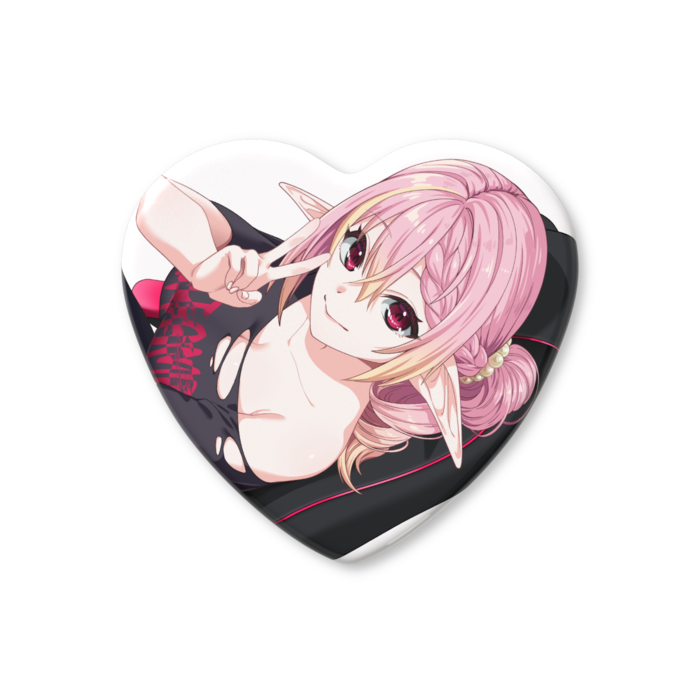 ハート缶バッジ - 57 × 52.5mm(1)