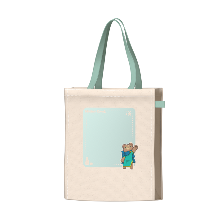 ツートンカラーバッグ - グリーン - W34 × H41 × D14cm