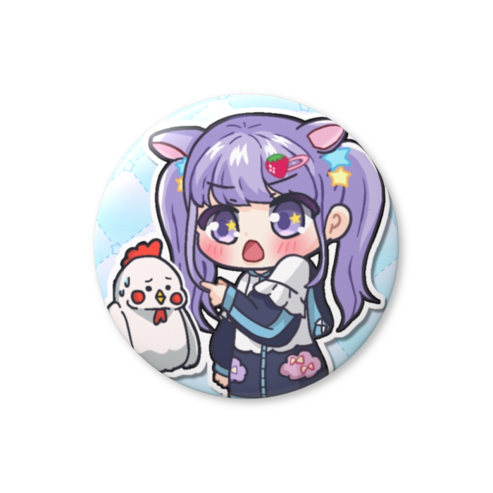 オスも卵を産むと圧をかける夢乃ねる缶バッジ（文字なし）(56mm)