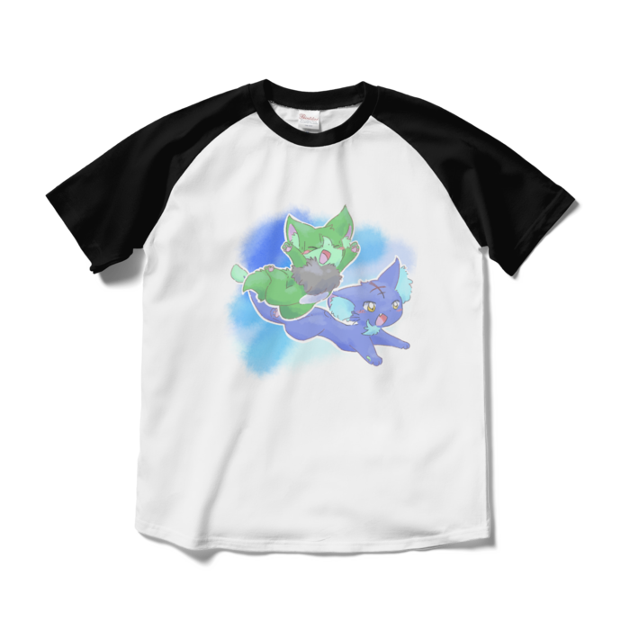 ラグランTシャツ - M - ホワイト×ブラック