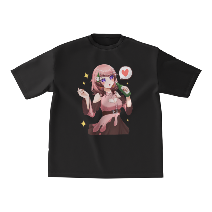 ブラック　酔いどれTシャツ - M - 