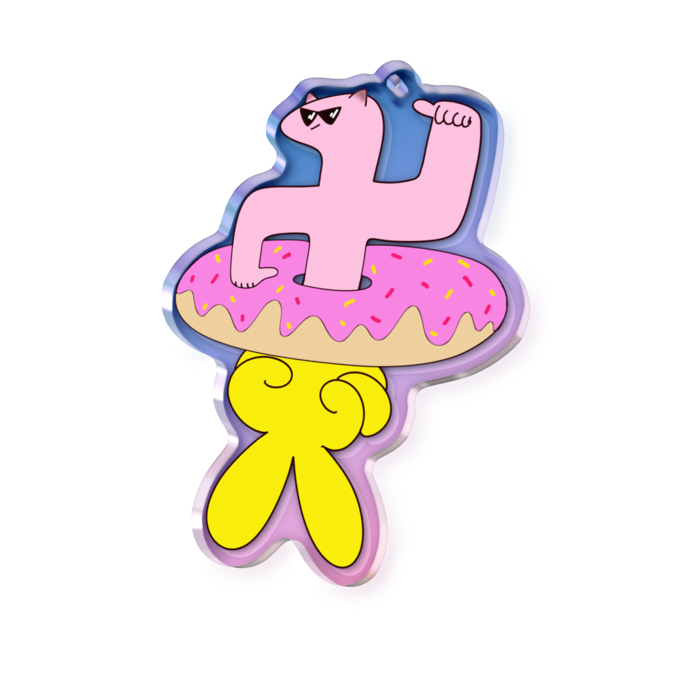 オーロラアクリルキーホルダー - 70 × 70mm