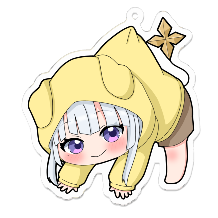 黄色　アクリルキーホルダー - 70 x 70 (mm)