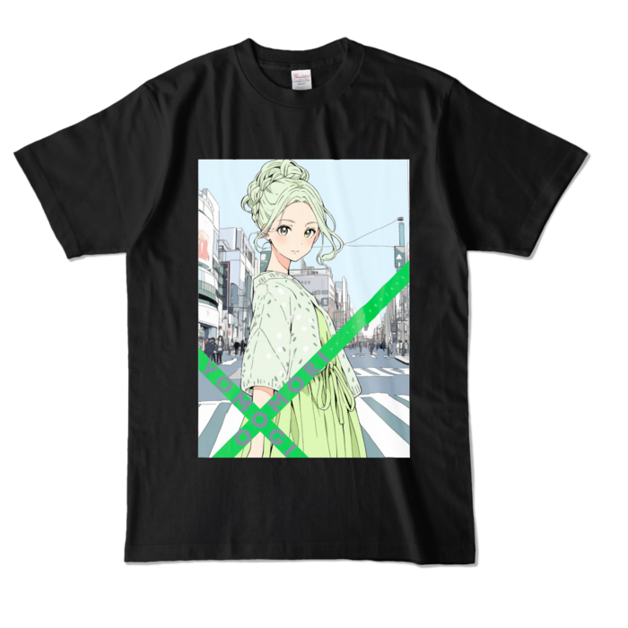 カラーTシャツ - L - ブラック (濃色)よもぎ
