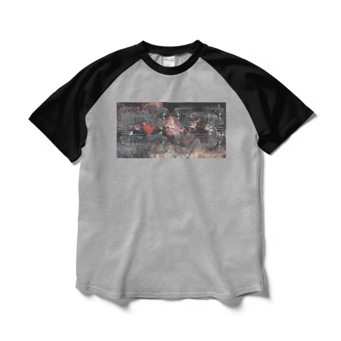 ラグランTシャツ - L - 杢グレー×ブラック