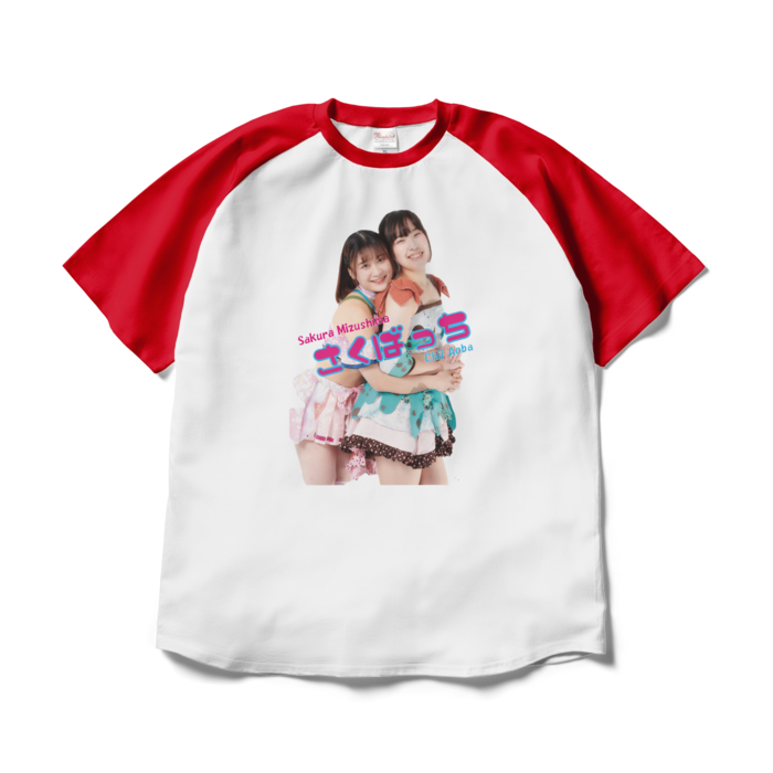 ラグランTシャツ - XL - ホワイト×レッド