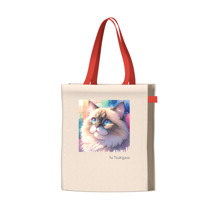 ツートンカラーバッグ - レッド - W34 × H41 × D14cm