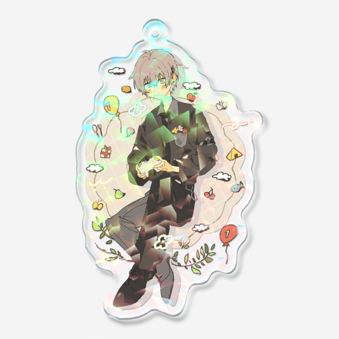 ホログラムアクリルキーホルダー - 70 × 70mm