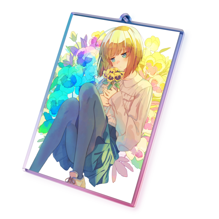 オーロラアクリルキーホルダー - 100 × 100mm