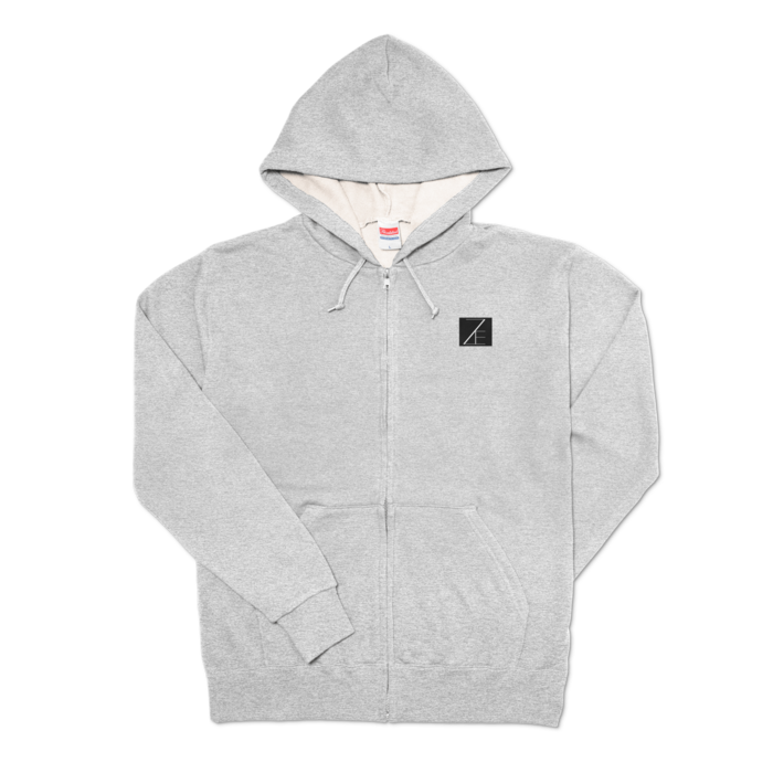 Zeジップパーカー/front - L - 杢グレー