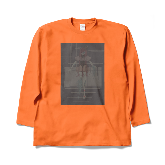【ロボメイド斬梦(きりむ)】ロングスリーブTシャツ - XL - オレンジ