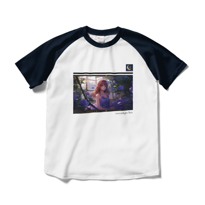 ラグランTシャツ - M - ホワイト×ネイビー