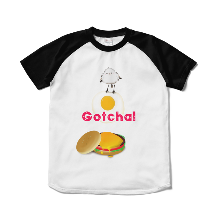 ラグランTシャツ - S - ホワイト×ブラック