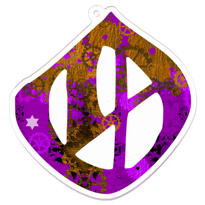 紫O　アクリルキーホルダー - 70 x 70 (mm)
