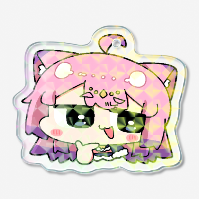 ドヤ顔ホログラムアクリルキーホルダー - 50 × 50mm