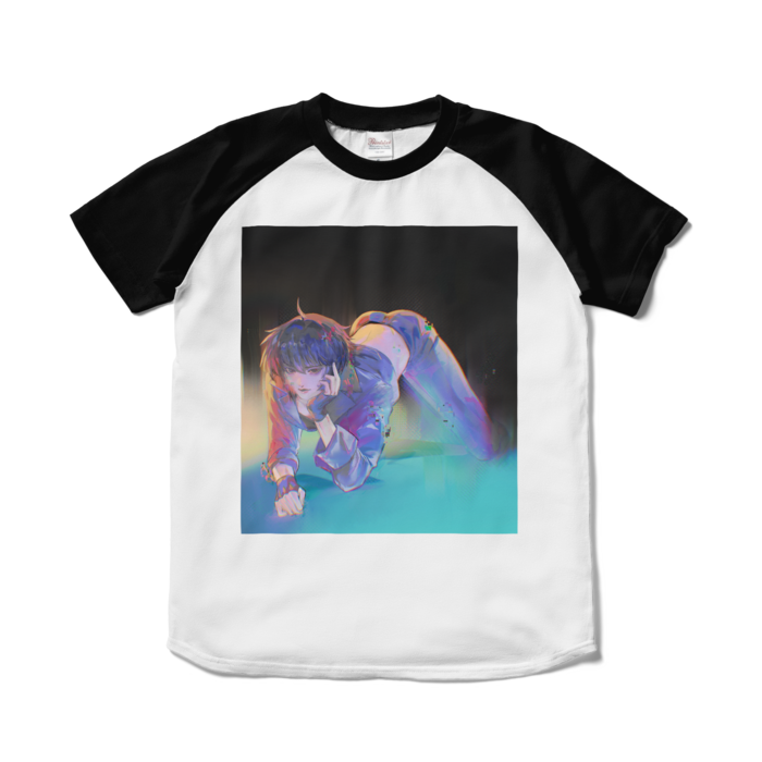 ラグランTシャツ - S - ホワイト×ブラック