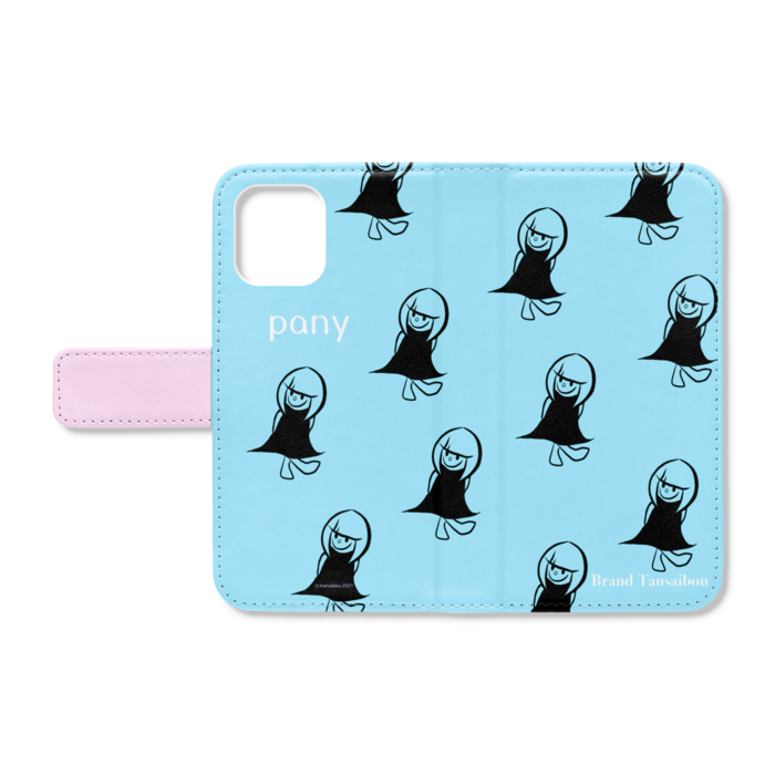 手帳型iPhoneケース - iPhone12 mini - ストラップ穴 なし(ブルー)