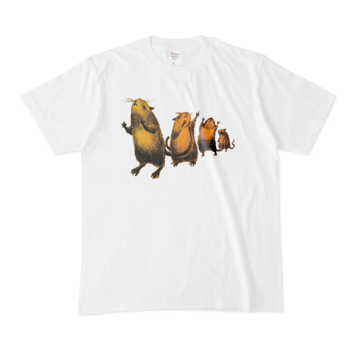 Tシャツ - M - 白に黄色鼠