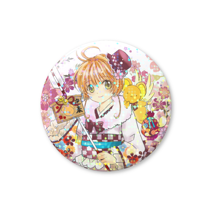 ホログラム缶バッジ - 44mm(着物ドレス)