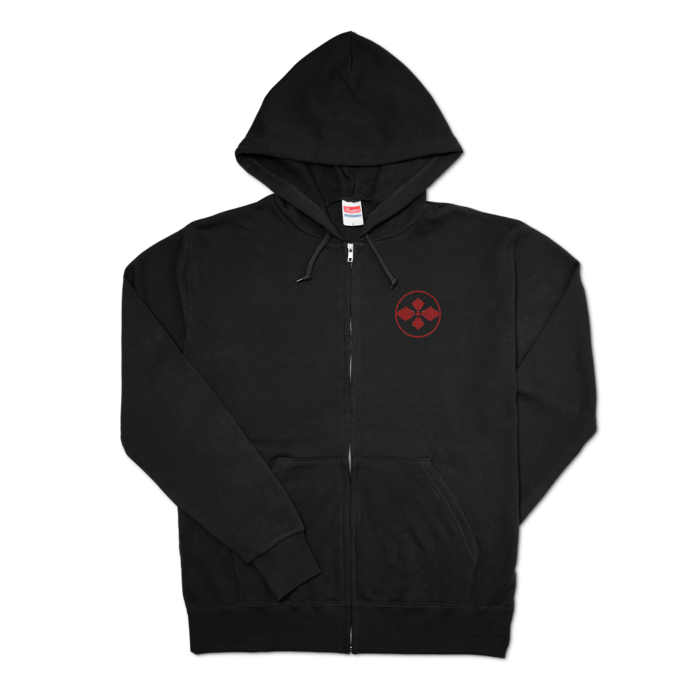 紋付パーカー - L - 赤ロゴ