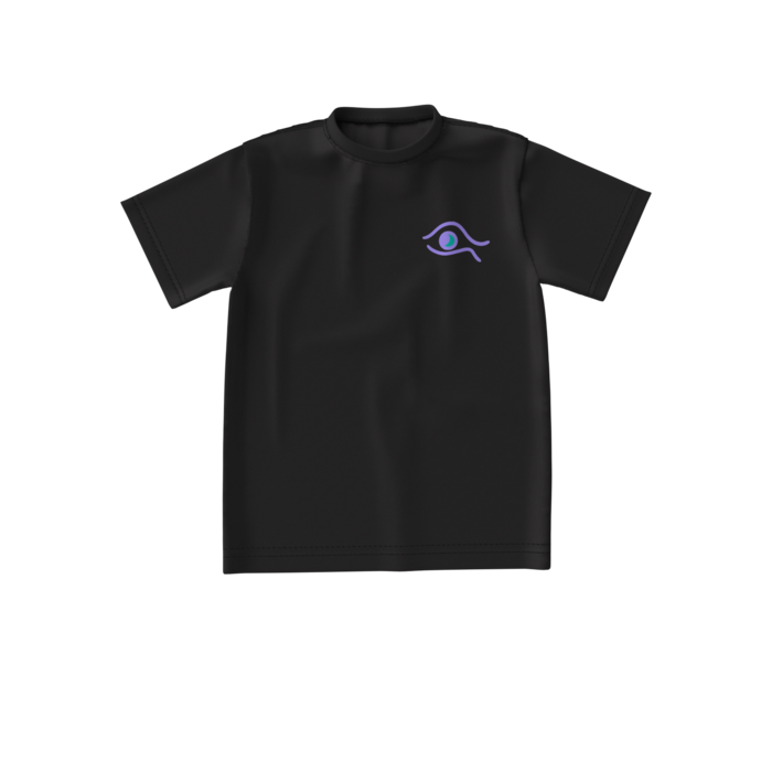 静寂の瞳 ビッグシルエットTシャツ ブラック タイプB - S - 正面