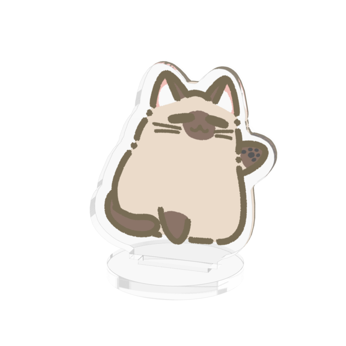 シャムぽてねこアクリルフィギュア - 50x50mm