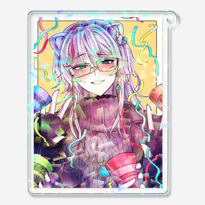 ホログラムアクリルキーホルダー - 70 × 70mm