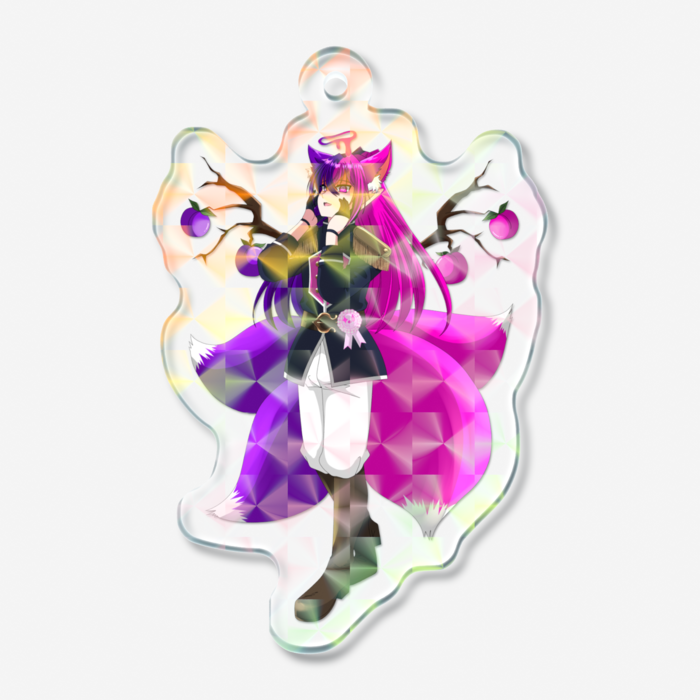 ホログラムアクリルキーホルダー - 神狐魔桃ドラン