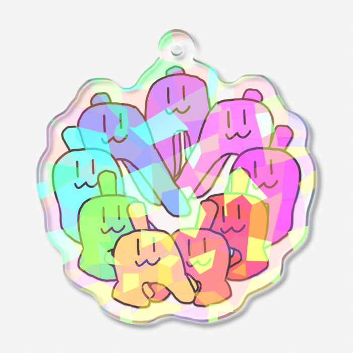 ホログラムアクリルキーホルダー 50 × 50mm(クリスタル)