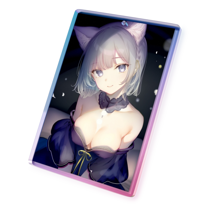 オーロラアクリルキーホルダー - 70 × 70mm