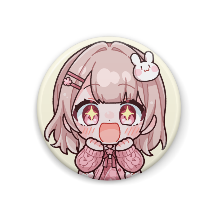 ななぽこ缶バッジ(SDキャラ:キラキラ)44mm