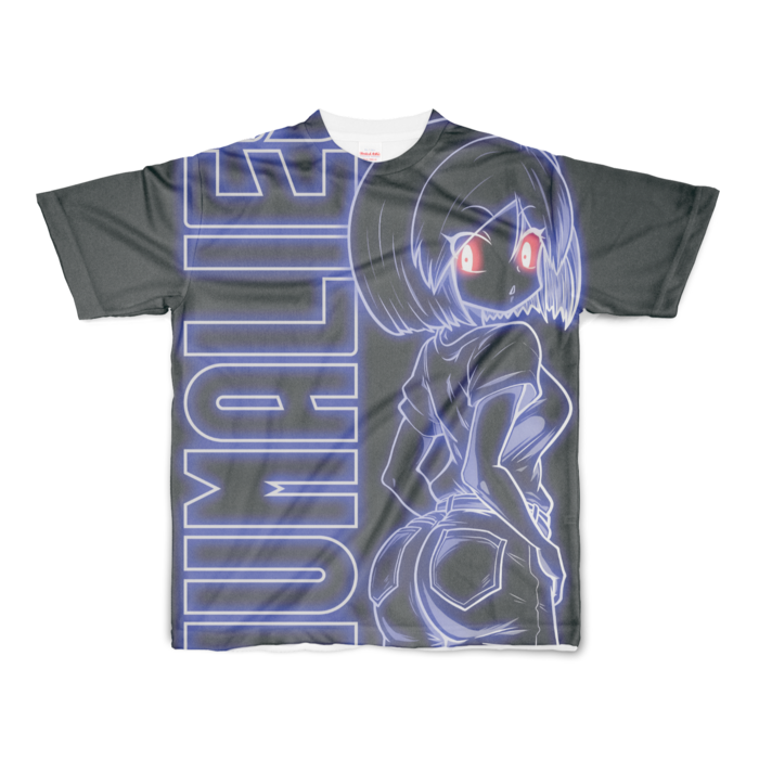 【ブルー】フルグラフィックTシャツ - S - 正面印刷のみ