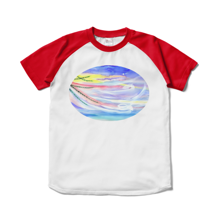 ラグランTシャツ - S - ホワイト×レッド