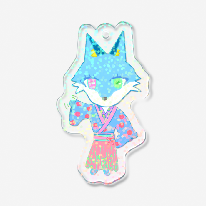 グリッターホログラムアクリルキーホルダー - 50 × 50mm