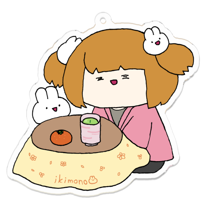 こたつアクリルキーホルダー - 70 x 70 (mm)